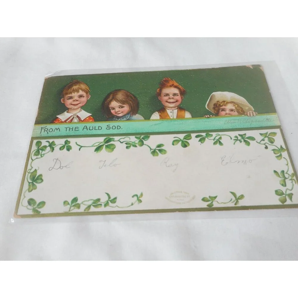 Vintage 1909 Postcard posted w/ stamp Embossed boys children Chapsaddle